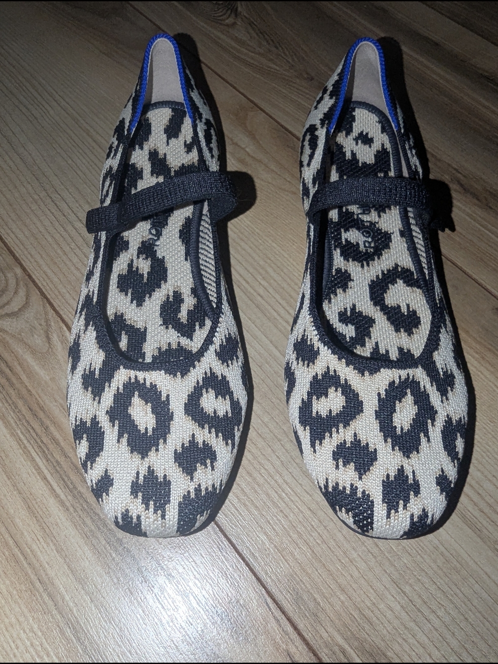 Rothy's Leopard Knit Mary Jane Flats in Black and Cream - Picture 4 of 4